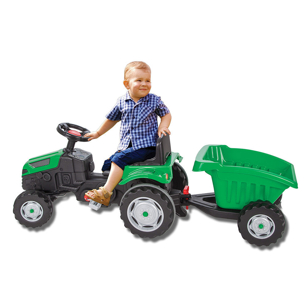 Педальная машина Tractor с прицепом Pilsan Green/Зеленый #1