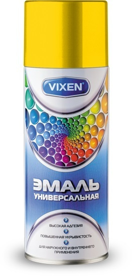 Эмаль универсальная Vixen аэрозоль, желтая RAL 1018 520 мл 6 шт #1