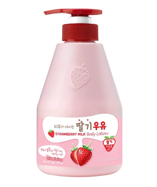 Welcos, Лосьон для тела Kwailnara Strawberry Milk Body Lotion, 560г #1