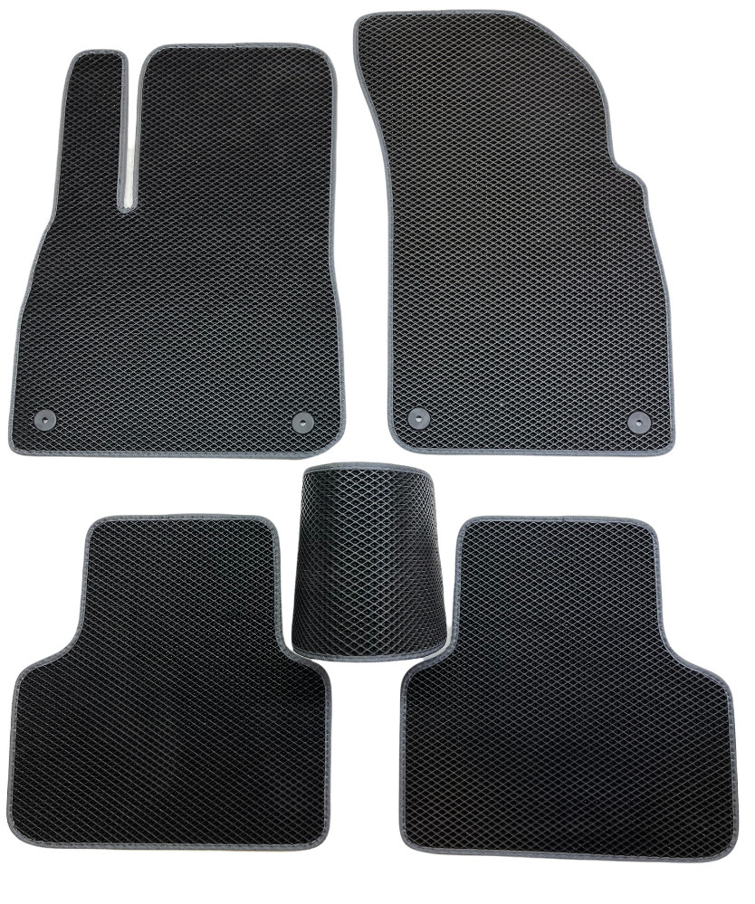 EVA коврик в салон Infiniti QX50 2013 - 2020 / ЕВА Соты / Черный + Серый Кант  #1