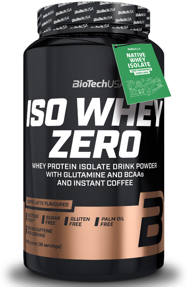 Сывороточный протеин изолят BioTechUSA Iso Whey Zero 908 г. кофе латте  #1