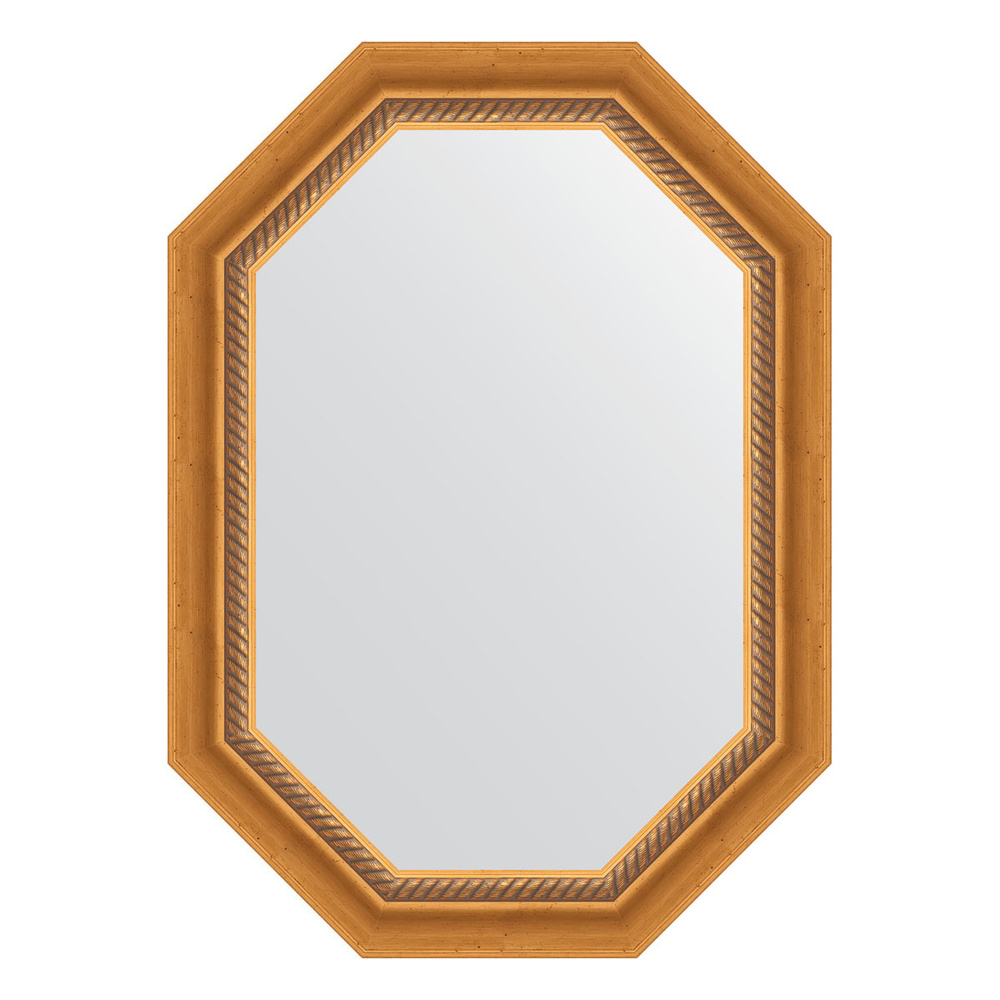 Зеркало в багетной раме - состаренное золото с плетением 70 mm (53x73 cm) (EVOFORM) BY 7105  #1
