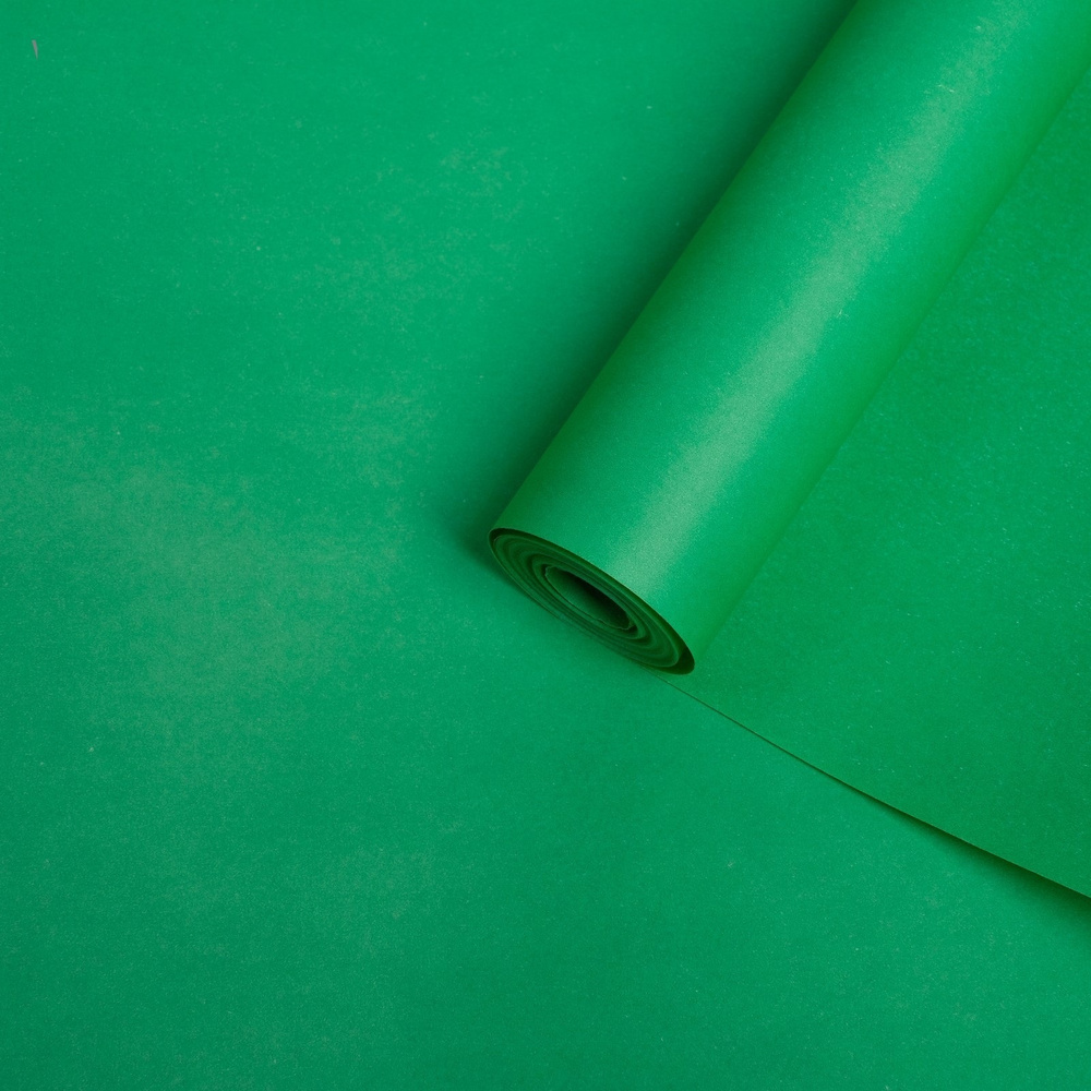 Крафт-бумага экошик с двухсторонней печатью, размер 0,5*10м, плотностью 70 г/м2, цвет травяной  #1