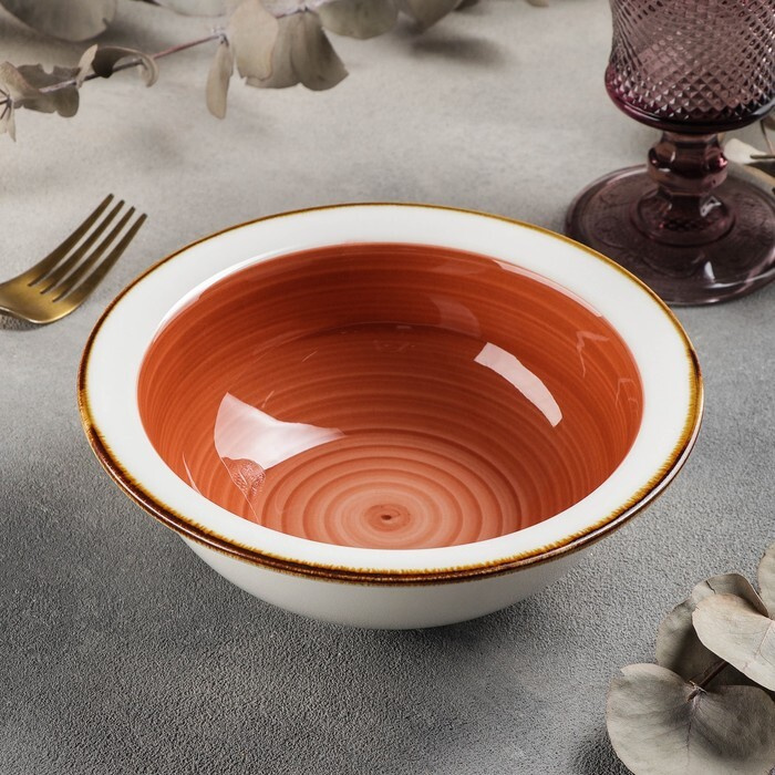 Салатник керамический Крафт , 600 мл, 18 6 см, цвет оранжевый  #1