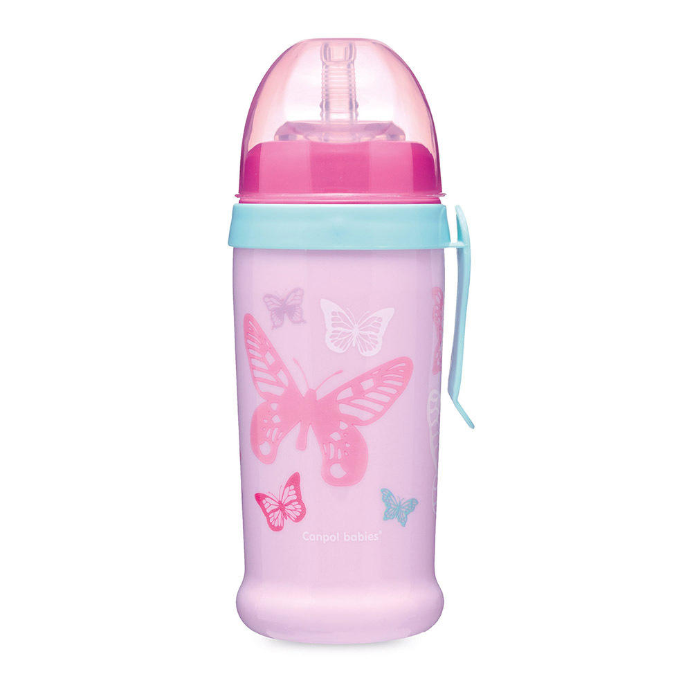 Поильник Canpol babies Non-spill BUTTERFLY с силиконовой трубочкой 12м+ 350мл.  #1