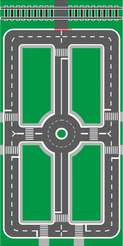 Дорога-коврик для машинок, Обучающий плакат из самокл.пленки по ПДД (жел.дорога)  #1