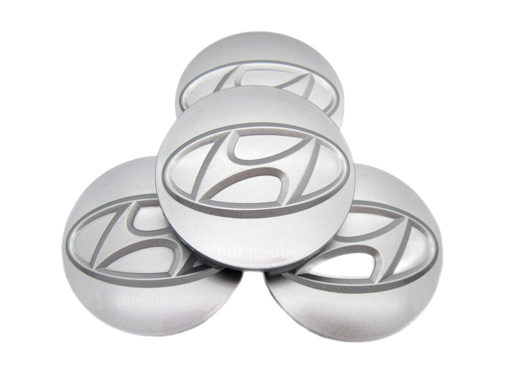 Колпачок, заглушка для литого диска СКАД Hyundai silver, 56/51/12 мм, 1 колпачок  #1