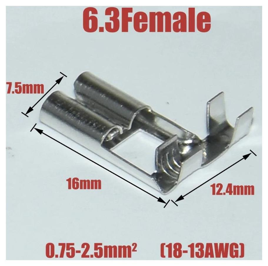 50шт Разъем Клемма ножевая 6,3 угловая розетка - купить с доставкой по ...