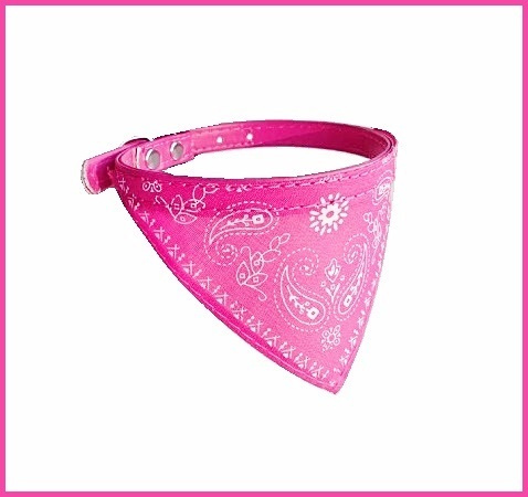 Ошейник с банданой (Collar for Pets), ДЛЯ КОШЕК И МЕЛКИХ ПОРОД СОБАК, обхват шеи 21-27см, цвет: розовый #1