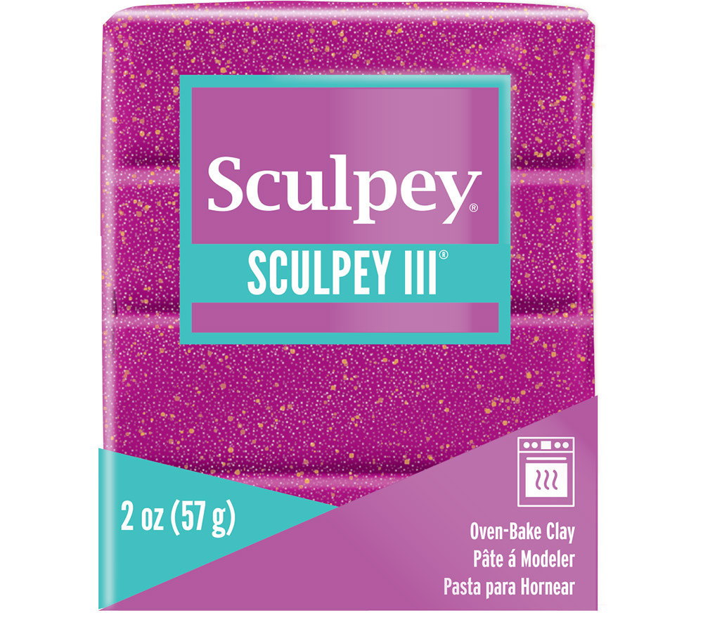 Полимерная глина "Sculpey" III полимерная глина S302 57 г 562 лиловый с блестками  #1