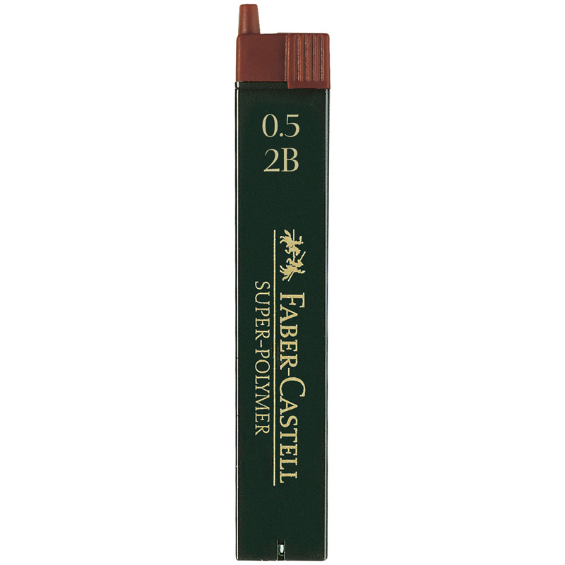 Грифели для механических карандашей Faber-Castell "Super-Polymer", 12шт., 0,5мм, 2B  #1