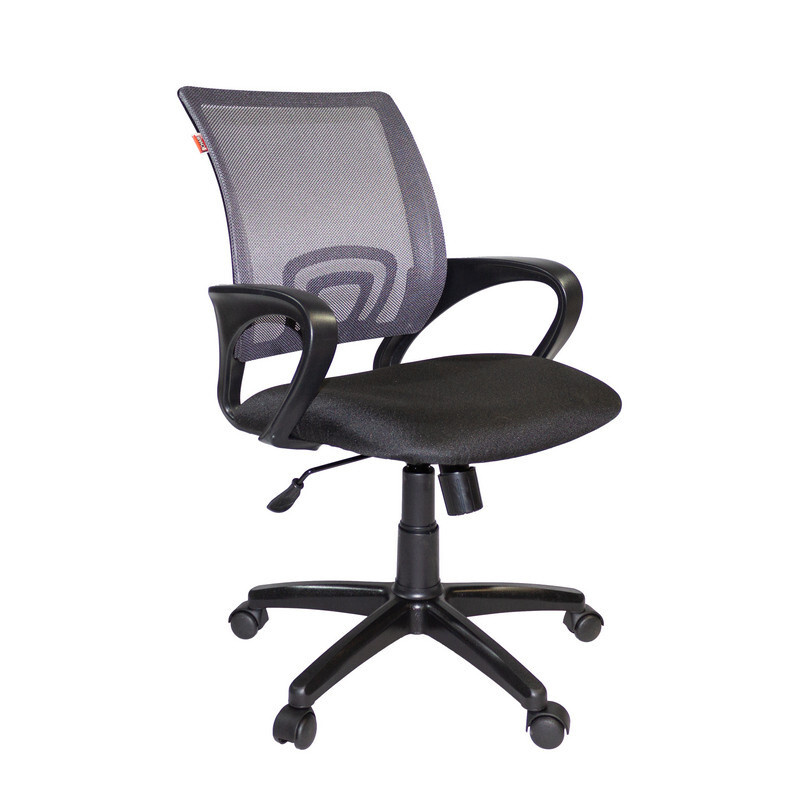 Кресло офисное Easy Chair 304, серое/черное, сетка/ткань, пластик  #1
