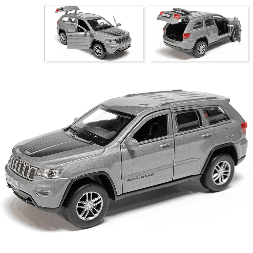 Машинка Jeep Grand Cherokee, коллекционная, металлическая, серый, Технопарк, 12 см  #1