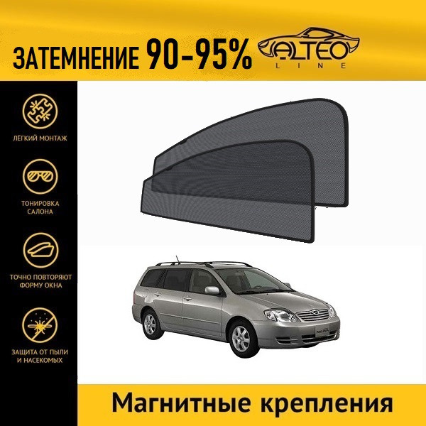 Автошторки ALTEO PREMIUM на Toyota Corolla Fielder 1 рестайлинг (E120) (2002-2004) универсал на передние #1