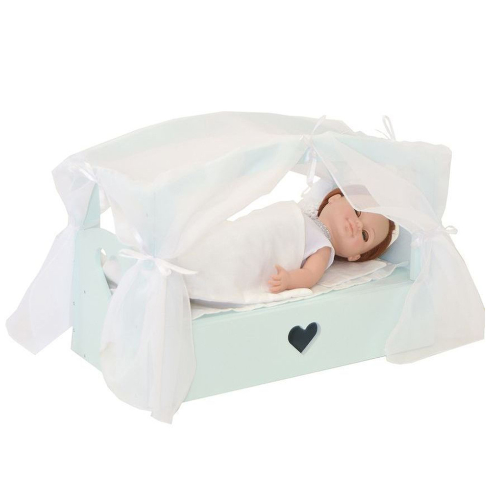 Кроватка с бельевым ящиком PAREMO, Серии "Любимая кукла" Мини, цвет Аквамарин  #1