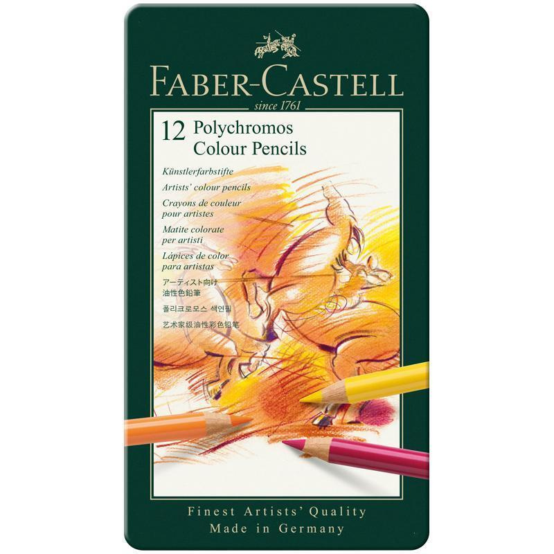 Карандаши цветные 12 цветов Faber-Castell Polychromos (круглые) метал. коробка (110012)  #1