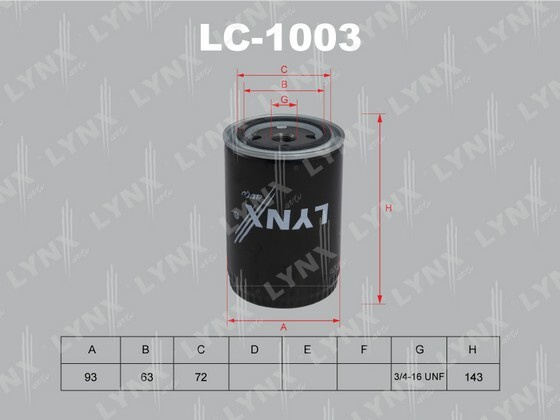 LYNXauto Фильтр масляный арт. LC1003 #1