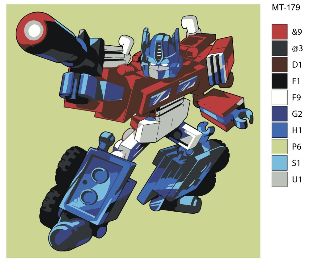 Детская картина по номерам MT-179 "Трансформеры, Оптимус Прайм" 30х30  #1