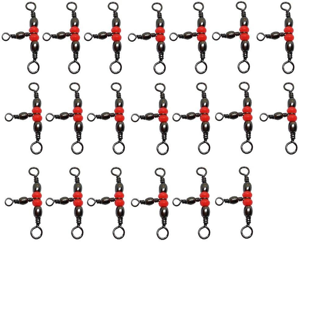 Комплект 20 шт. Вертлюг рыболовный трехсторонний, вертлюжок тройной для рыбной ловли, 20 шт  #1