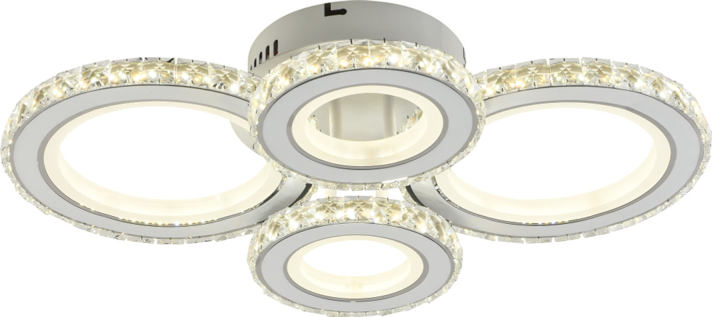 Люстра потолочная светодиодная Свет Столицы S1102-4 WH+CR, светильник с пультом управления, лампа светодиодная, #1