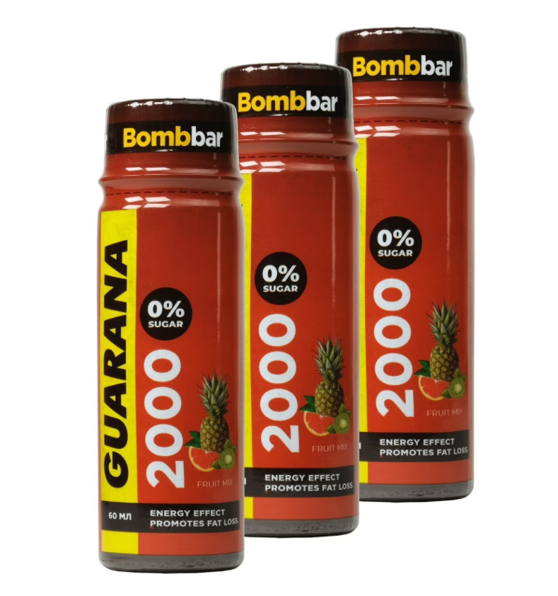 Энергетический напиток BOMBBAR Гуарана 2000 Фруктовый микс 60мл (3 шт) / Энергетик Guarana 2000  #1