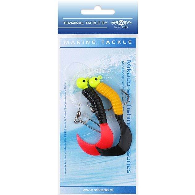 Морская оснастка Mikado PILK TWIST JIGHEAD RIG 7.5 см, 6 г. (2шт.) YELLOW/RED/BLACK  #1