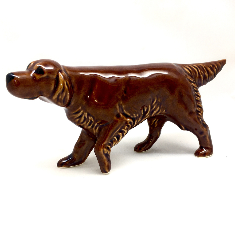 Статуэтка фарфоровая декоративная собака Ирландский сеттер, сувенир, подарок, охотничья собака, фигурка, #1