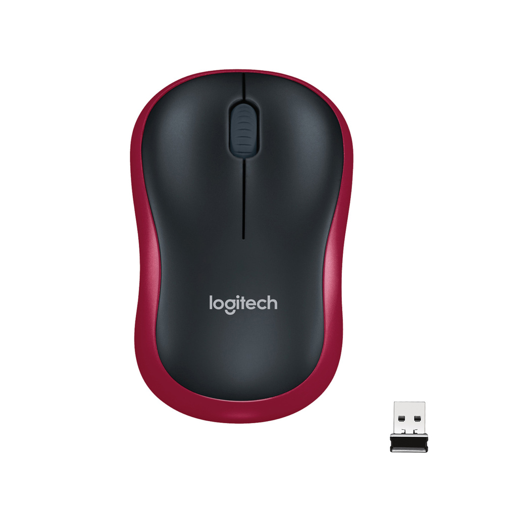 Logitech Мышь беспроводная M185, красный #1