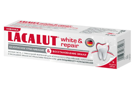 Зубная паста Lacalut White & Repair укрепление эмали и отбеливание зубов 100 мл  #1