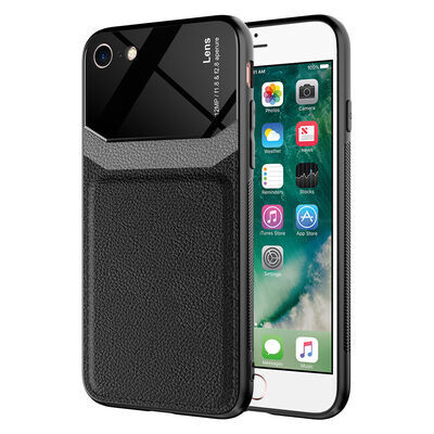 Чехол-накладка Keenion для Apple Iphone 6 Plus черный с имитацией кожи, вставка из пластика  #1