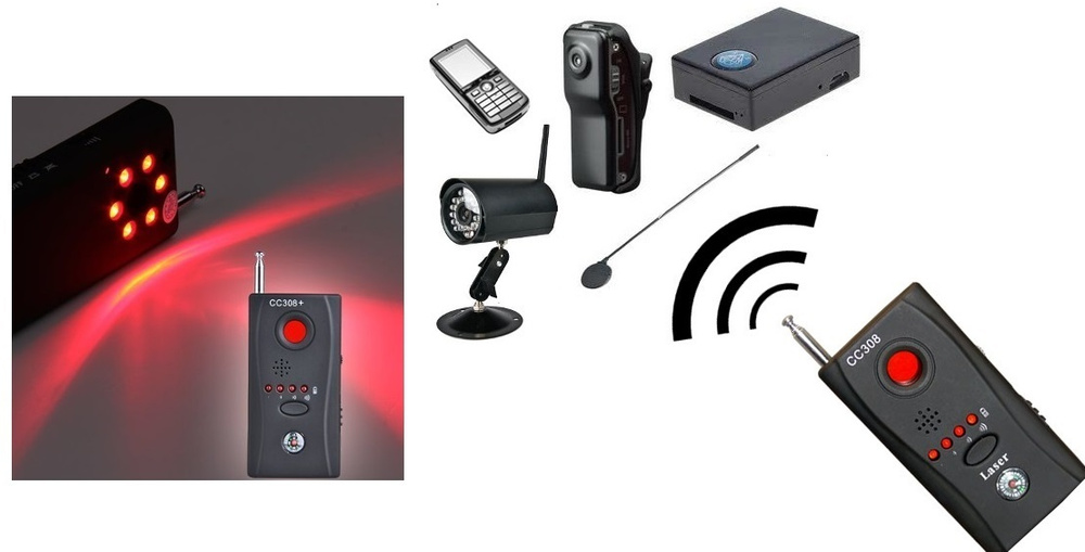 Детектор скрытых жучков и камер CC308+ - поиск жучков для прослушки ...