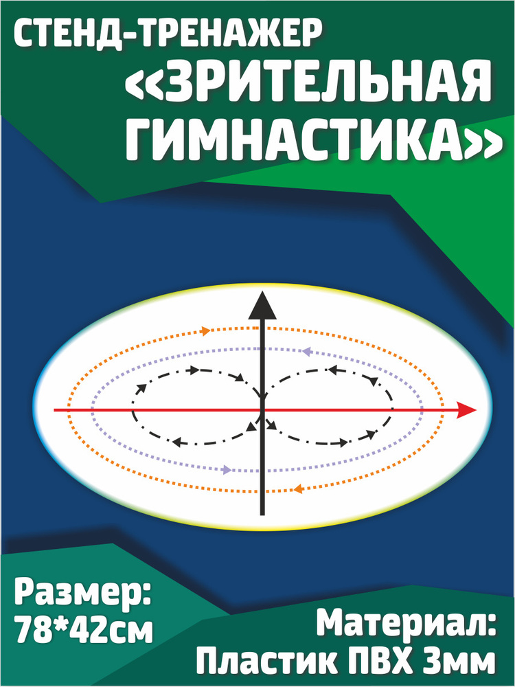 Стенд информационный Зрительная гимнастика тренажер 78*42см, пластиковый  #1