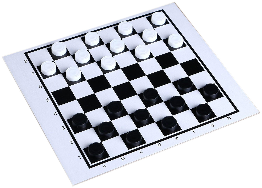 Настольная игра 2 в 1 "Надо думать - шашки, нарды", набор с двусторонним полем и кубиками, 30 пластиковых #1