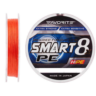 Шнур Favorite Smart PE 8X 150m Red Orange #2.0/0.242mm 13.8kg #1