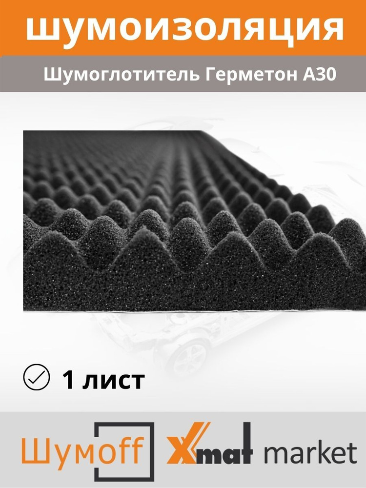 Шумоизоляция / Шумопоглотитель / Акустический пенополиуретан для звукозаписывающих студий Шумофф Герметон #1