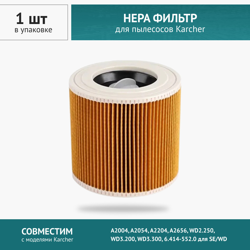 HEPA фильтр для пылесоса Karcher MV2, MV3, WD3, D2250, WD3.200, 6.414-552.0 для SE/WD  #1