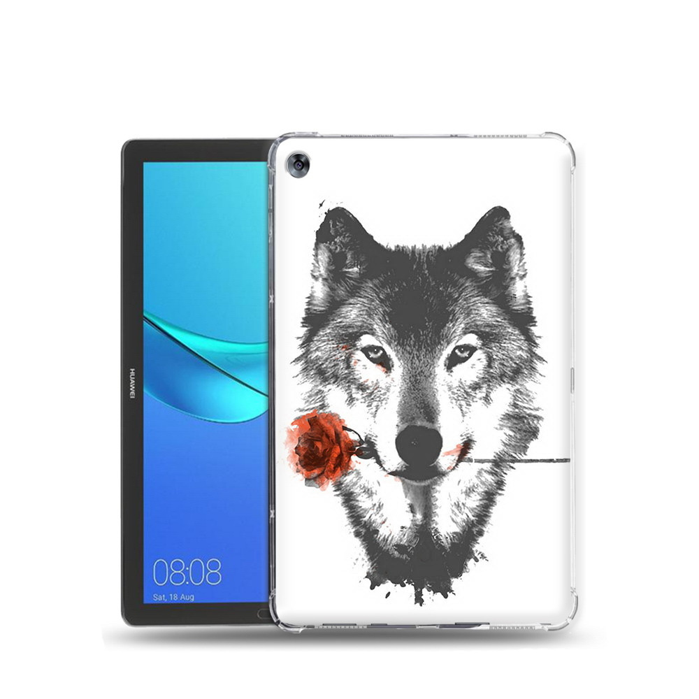 Чехол задняя-панель-накладка-бампер MyPads волк с розой для Huawei MediaPad M5 10.8/Huawei MediaPad M5 #1