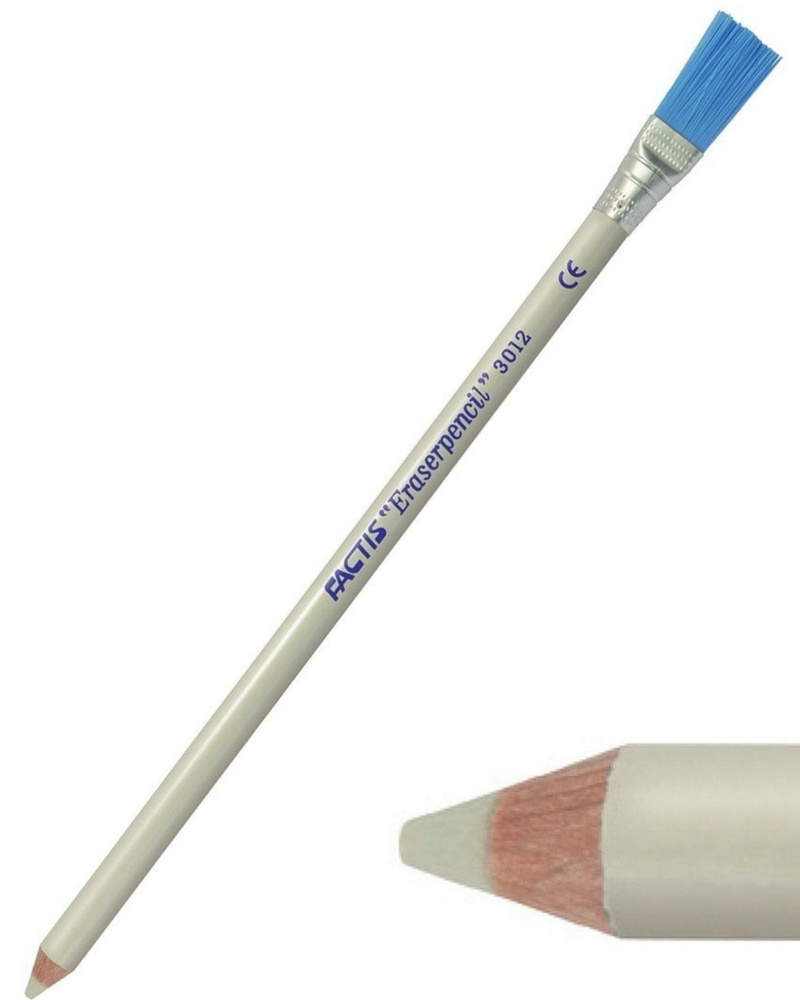 Ластик-карандаш с кисточкой FACTIS "Eraserpencil" 3012, деревянный корпус, кисточка на наконечнике 205х8мм #1