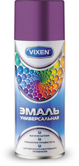 Аэрозольная краска VIXEN Эмаль универсальная быстросохнущая в баллончике алкидная глянцевая, сиреневый #1
