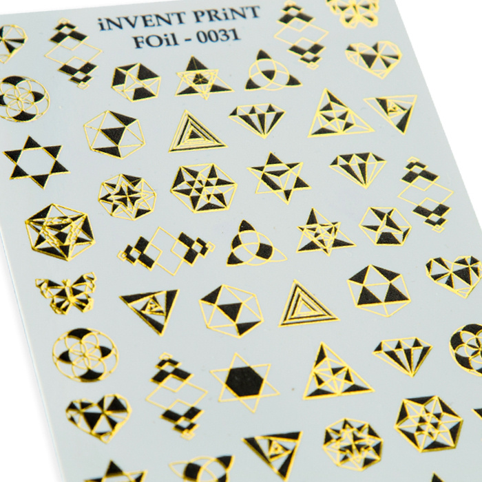 iNVENT PRiNT блестящий слайдер дизайн / фольгированные водные наклейки для ногтей / наклейки на ногти #1
