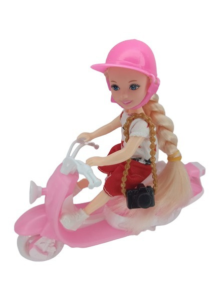 Кукла "Малышка" с аксессуарами на скутере Высота куклы 15 см  #1