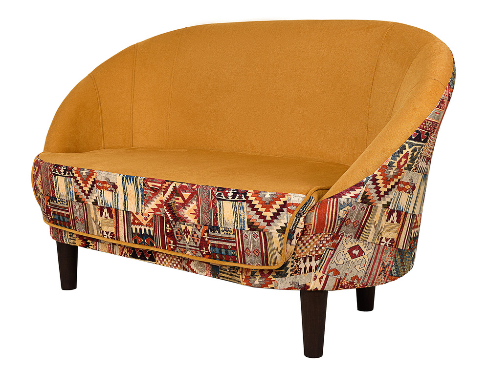 Петролюкс Прямой диван, механизм Нераскладной, 140х72х85 см,желтый, бордовый  #1