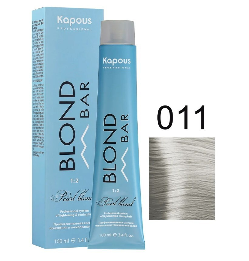 Kapous Professional Крем-краска BLOND BAR для окрашивания волос 011 BB Дымчатый сандрэ с экстрактом жемчуга #1