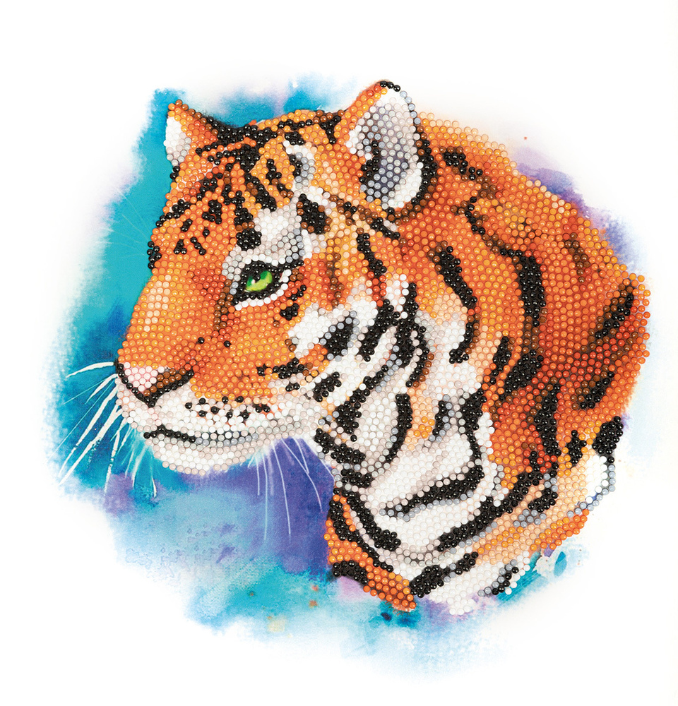 Набор ФРЕЯ кристальная (алмазная) мозаика ALBP-271 постер "Сильный тигр" 30х30 см  #1