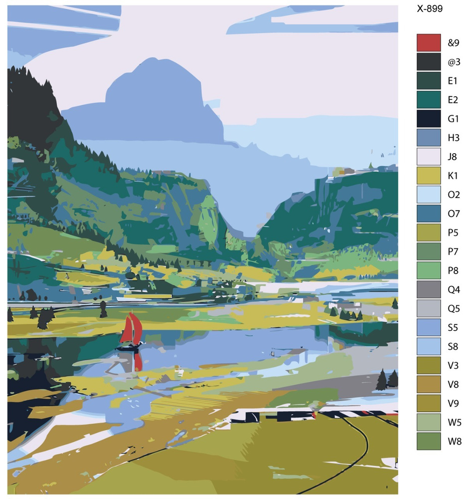 Картина по номерам X-899 "Пейзаж" 40х50 #1