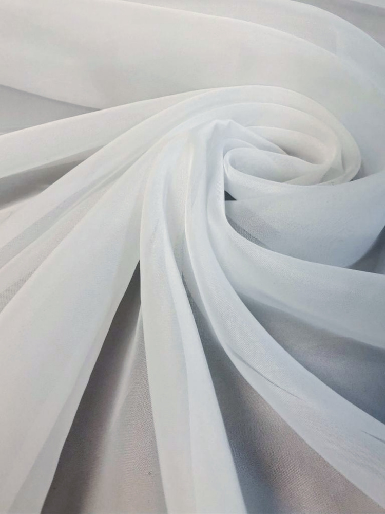 Ткань интерьерная для штор Вуаль, высота 300 см, белый на отрез от 1 метра  #1