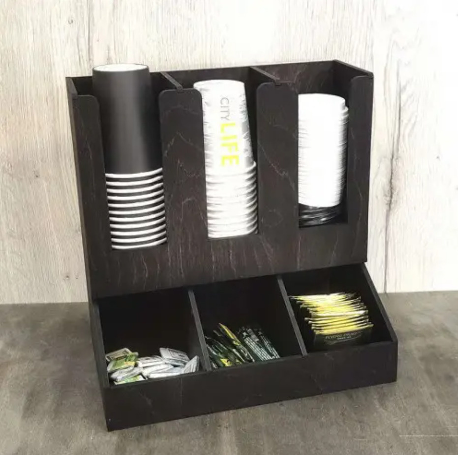 Органайзер для одноразовых стаканчиков и крышек, хранение пакетиков чая  #1