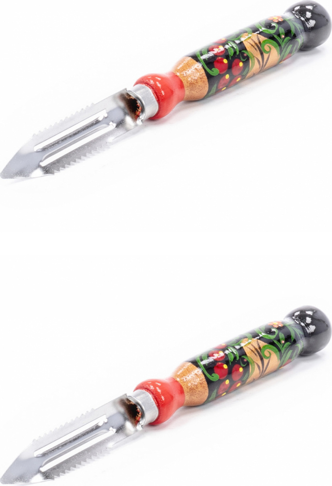 Овощечистка МХТ продольное лезвие деревянная ручка (комплект из 2 шт)  #1