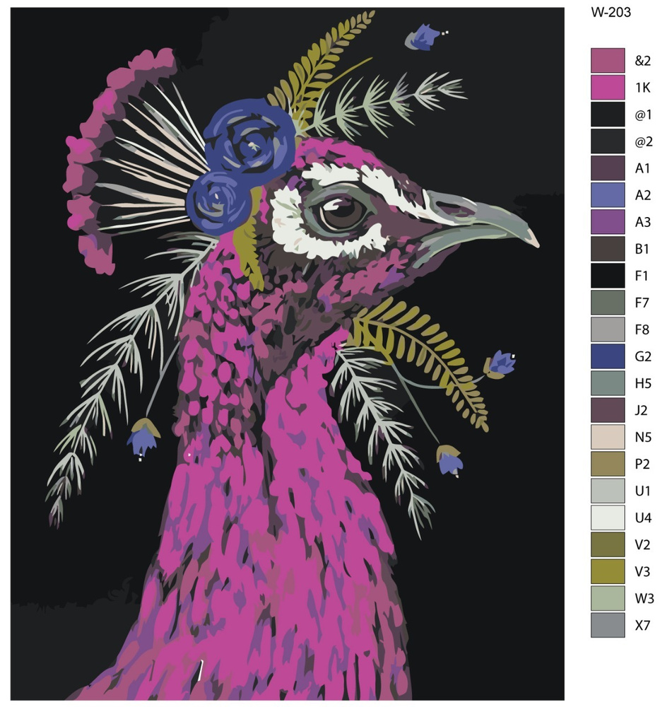 Картина по номерам W-203 "Изящный павлин" 60х80 #1