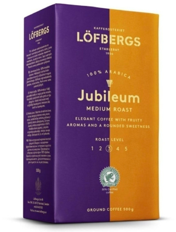 Кофе молотый арабика Lofbergs Jubileum (Обжарка №3), 500 гр. Швеция  #1